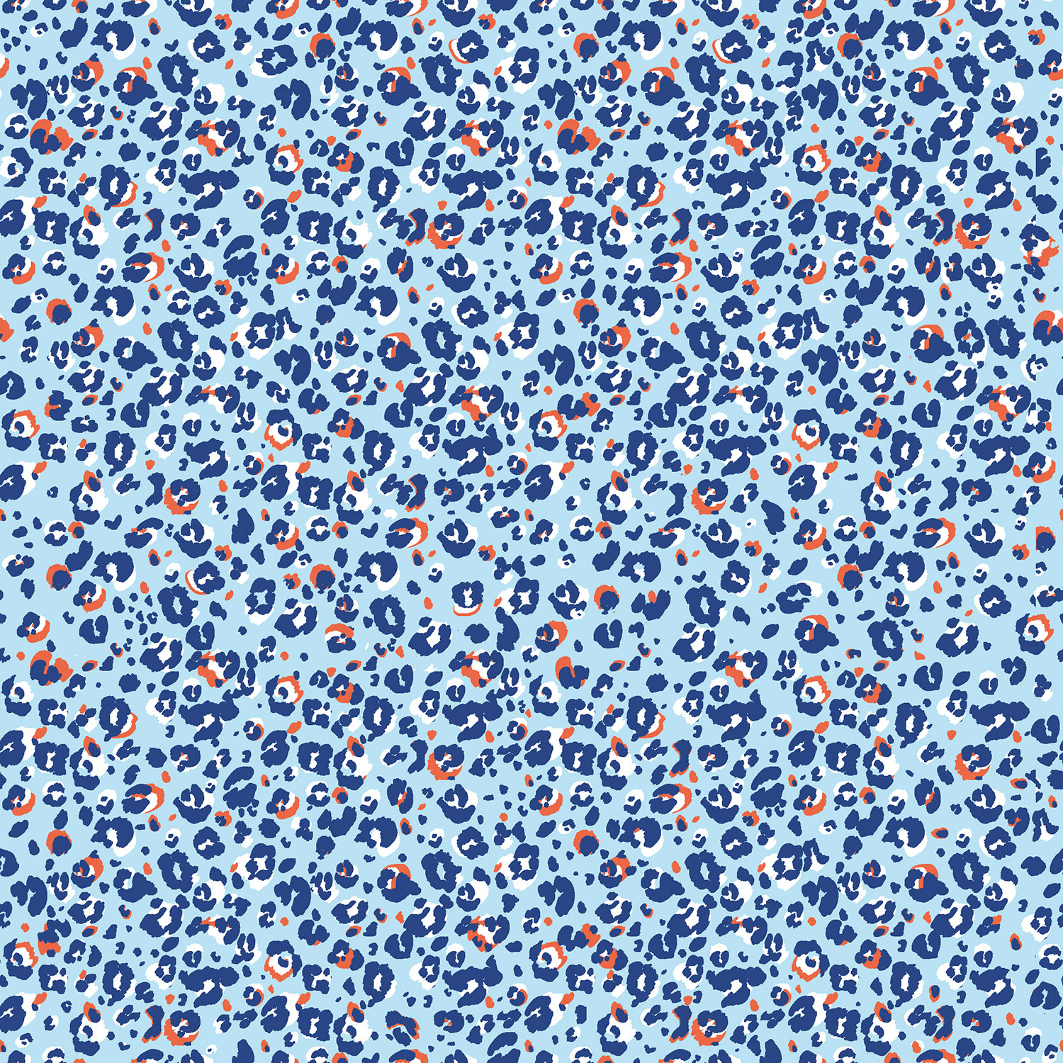 Sélection Coup de coudre - Popeline de Coton Léopard Bleu