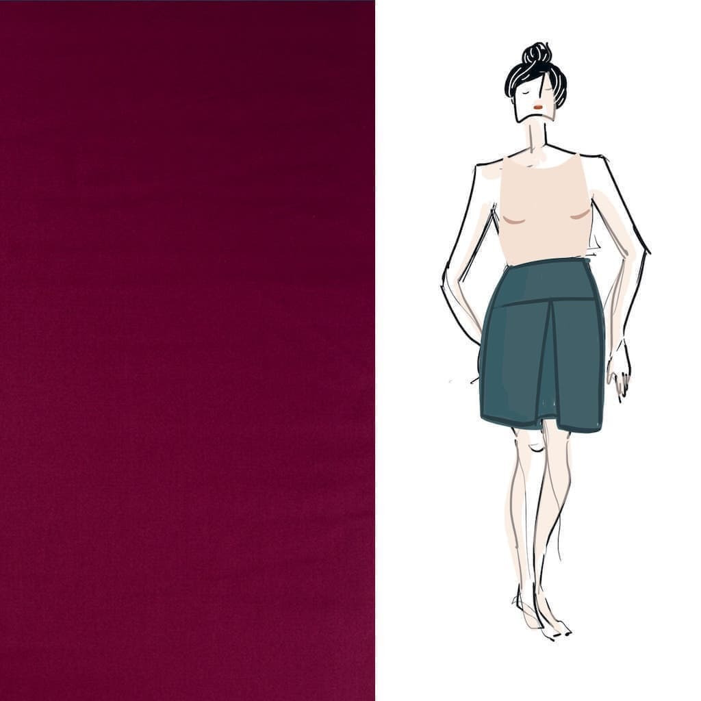 Christine Charles – Kit Couture Jupe Ambrosia Uni Couleur Bordeaux