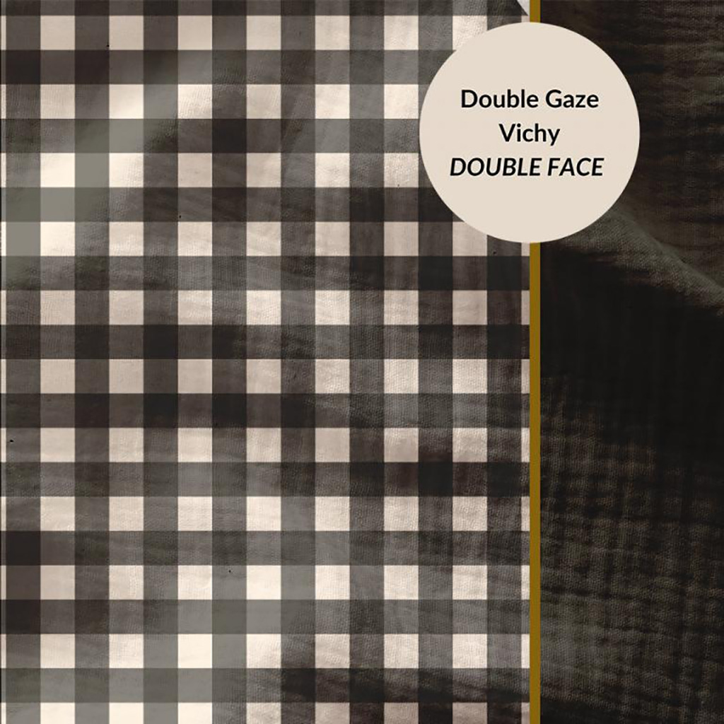 Sélection Coup de coudre - Tissu Double Gaze Vichy Double Face Couleur Noir