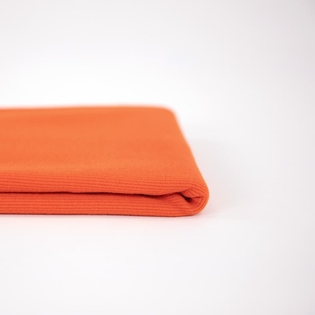 See You at Six - Tissu Jersey Bord-Cotes Uni Couleur Rouge Puffin Bill