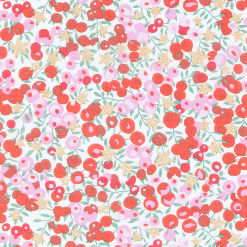Liberty London - Tissu Wiltshire Stars Rouge et Or Tana Lawn Coton