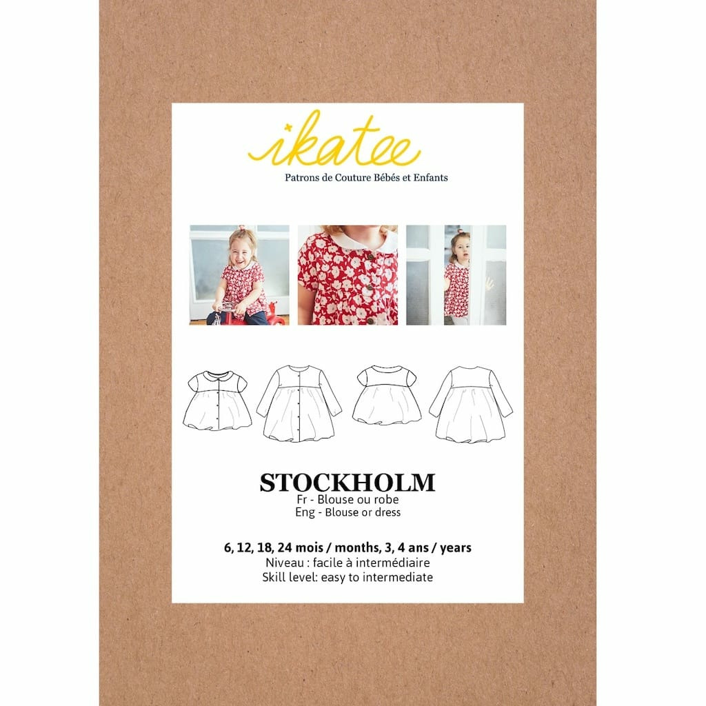 Ikatee – Patron Enfant Blouse ou Robe "Stockholm" de 6 mois à 4 ans