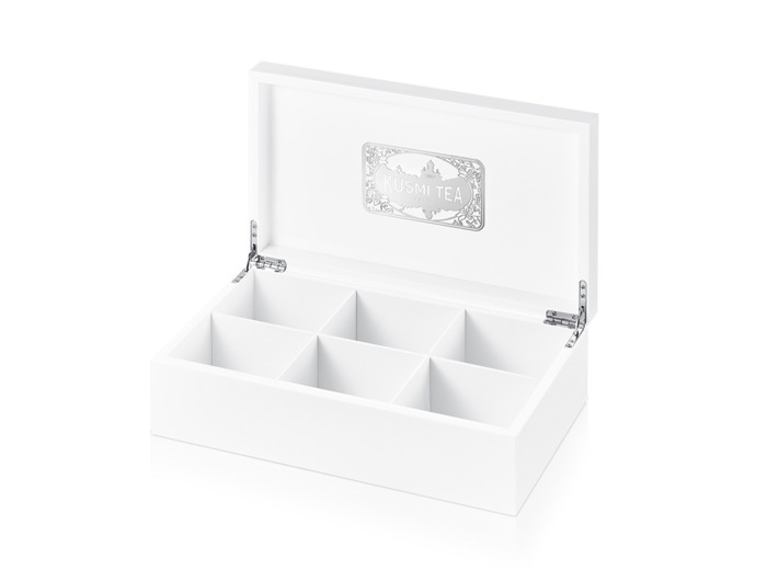 Outils d'Aide à la Vente Coffret présentation vide en bois laqué blanc pour 6KusmiKubes