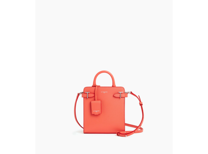 Petit sac à main vertical Emilie en cuir signature T