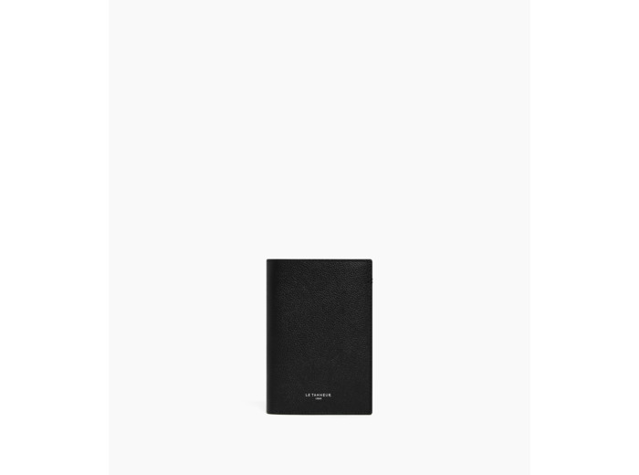 Portefeuille vertical moyen modèle zippé 2 volets Lucien en cuir grainé