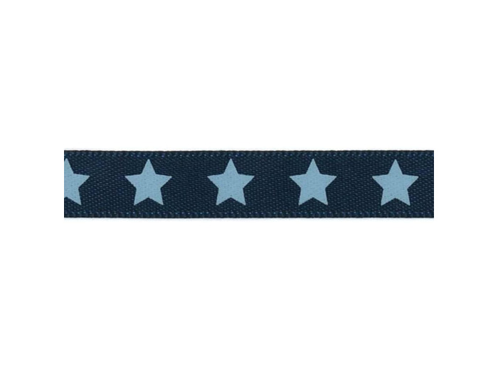 Frou-Frou Paris - Ruban Satin Soyeux Etoiles Bleu Intense
