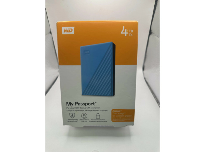 Disque Dur Externe Western Digital My Passport 4 To Bleu