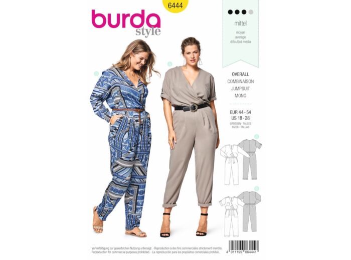 Burda Style – Patron Femme Combinaison n°6444 du 44 au 54