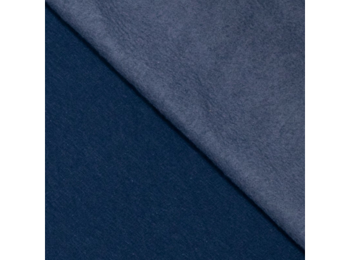Sélection Coup de Coudre - Tissu Jersey Sweat de Coton Gratté Uni Couleur Bleu Marine