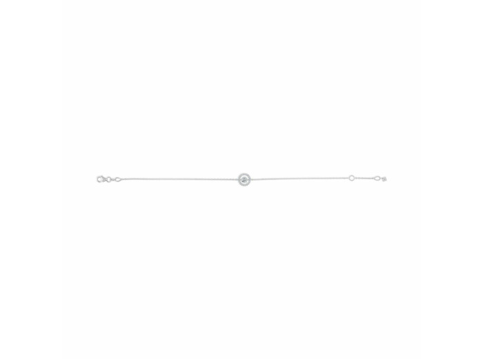 Bracelet Sarlane Entourage en or blanc et diamant taille brillant de 0.07ct monté en Serti Riveté, pavage diamants