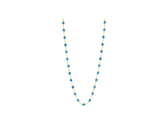 Collier Gigi Clozeau Classique en or jaune et résine azur, taille 45cm