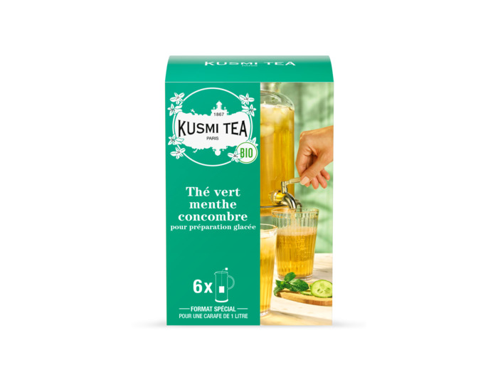 Thés Aromatisés Verts Thé vert menthe-concombre bio - Etui 6 sachets pour thé glacé - 48g