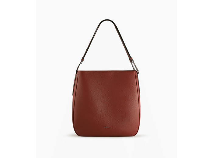 Grand sac hobo Madeleine en cuir de taurillon grainé