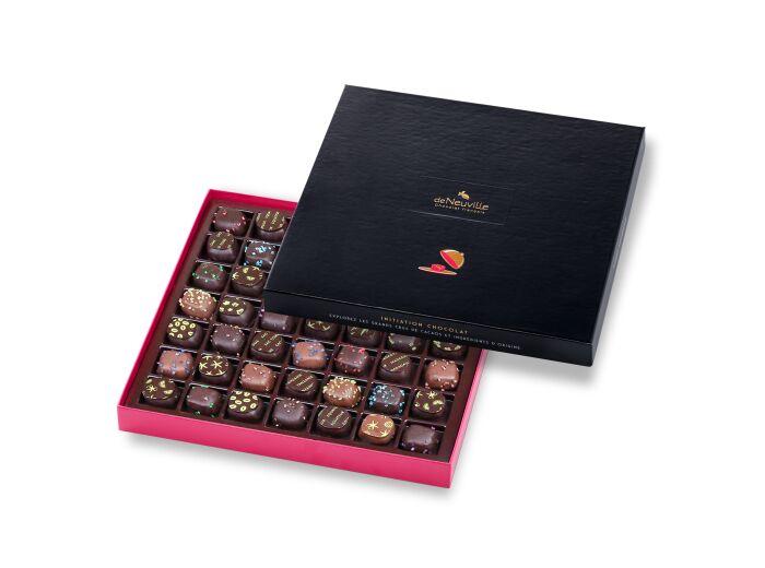 Coffret Initiation 49 chocolats noirs et lait 490g net - Collection Initiation Chocolat