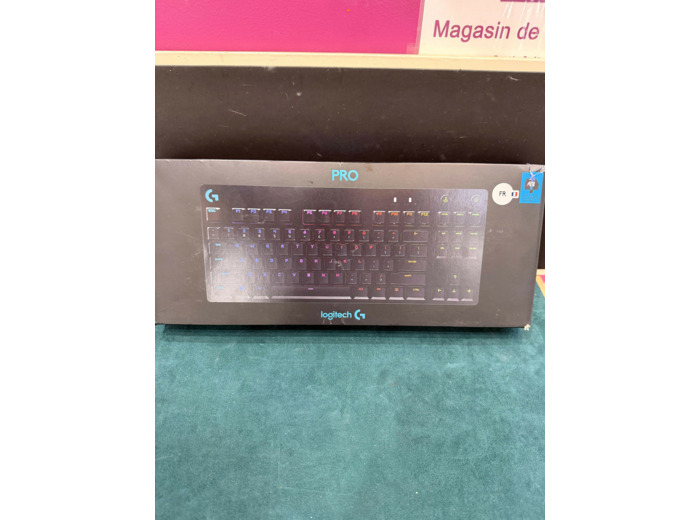 Logitech Clavier de jeu mécanique G Pro - Clavier - backlit - USB - AZERTY - Français - commutateur : GX Blue Clicky - noir