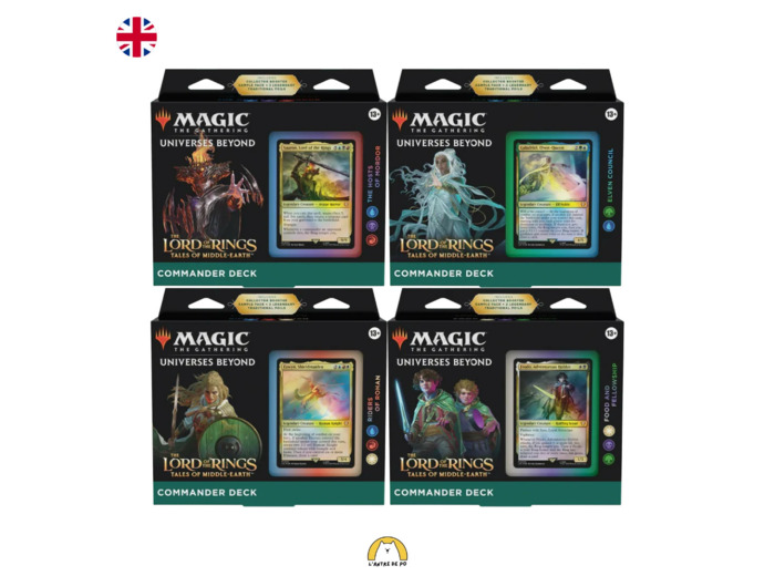 Magic: The Gathering The Lord of the Rings – Lot des 4 Decks Commander (EN)