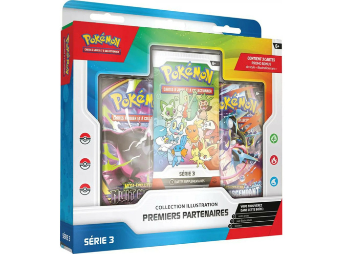 Pokémon : Coffret 3 boosters - Collection Illustration Premiers Partenaires - ex Août Start 3