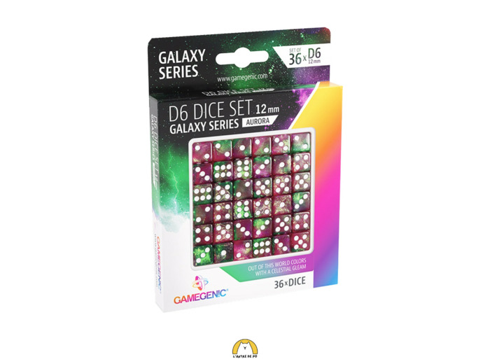 Gamegenic Galaxy Series - Set de 36 dés D6 12 mm - Couleur au choix