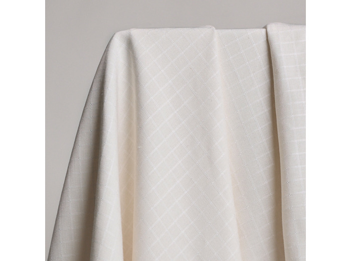 Atelier Brunette - Tissu lin viscose  "LITTLE TILE" Couleur Off-White