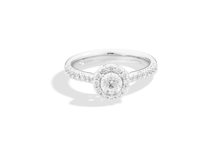 Solitaire Recarlo Anniversary en or blanc et Diamant 0.55ct, taille 54