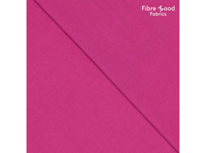Fibre Mood - Tissu Popeline de Coton Lavé "Eza" Uni Couleur Fuchsia