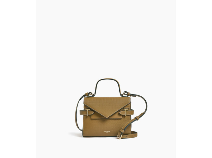 Petit sac à main double rabat Emilie en cuir signature T