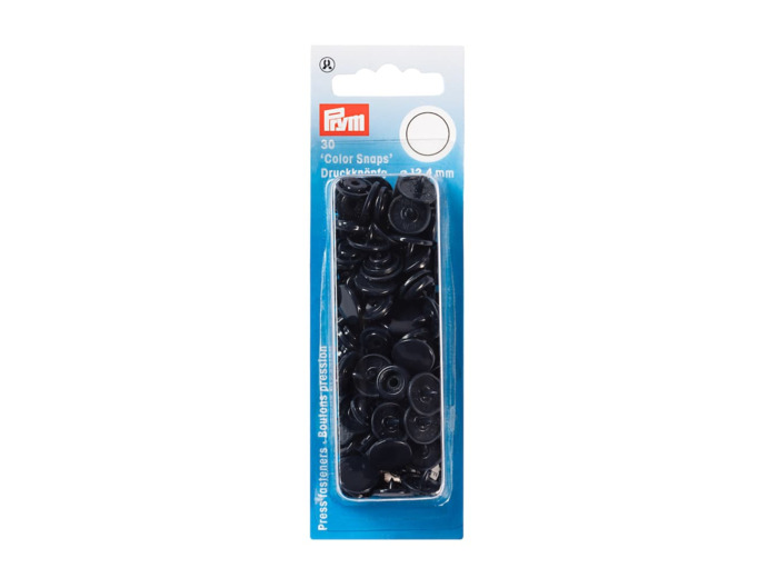 Prym - Boite 30 Boutons Pression "Color Snaps" Coloris Bleu Marine (12,4 mm)