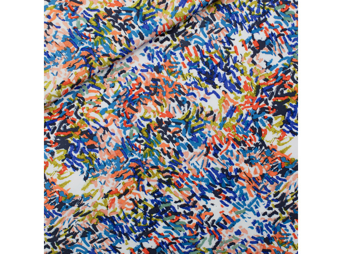 See You at Six - Tissu Satin de Viscose Ecovero Imprimé "Paint Fun"