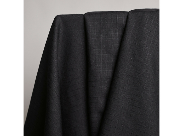 Atelier Brunette - Tissu lin viscose  "LITTLE TILE" Couleur Charcoal