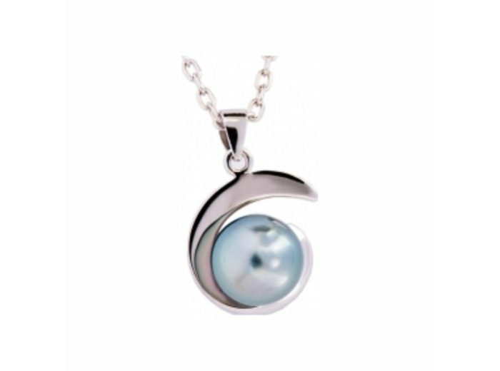 Collier Iza B en argent rhodié et perle de Tahiti