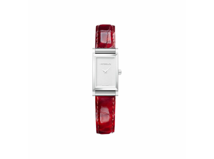 Bracelet de montre HERBELIN Antarès en cuir façon croco rouge