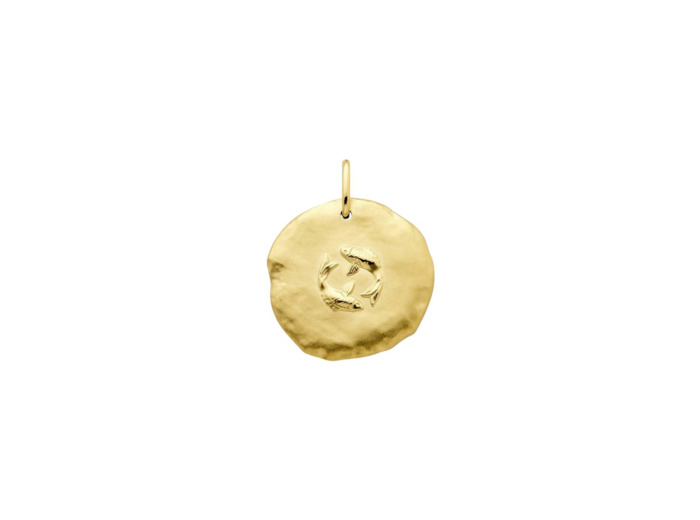Médaille Arthus Bertrand Astro Poisson en or jaune sablé