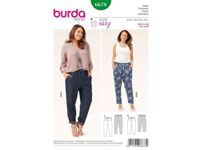 Burda Style – Patron Femme Pantalon n°6678 du 44 au 56