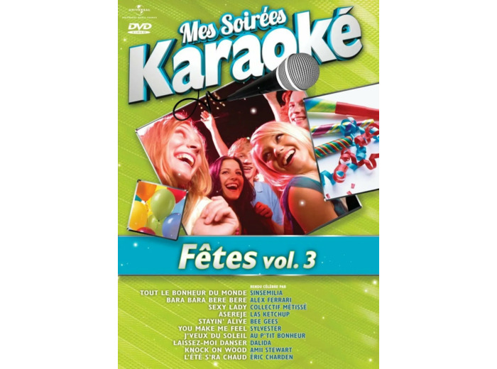 Dvd Mes soirées Karaoké Fêtes - volume 3