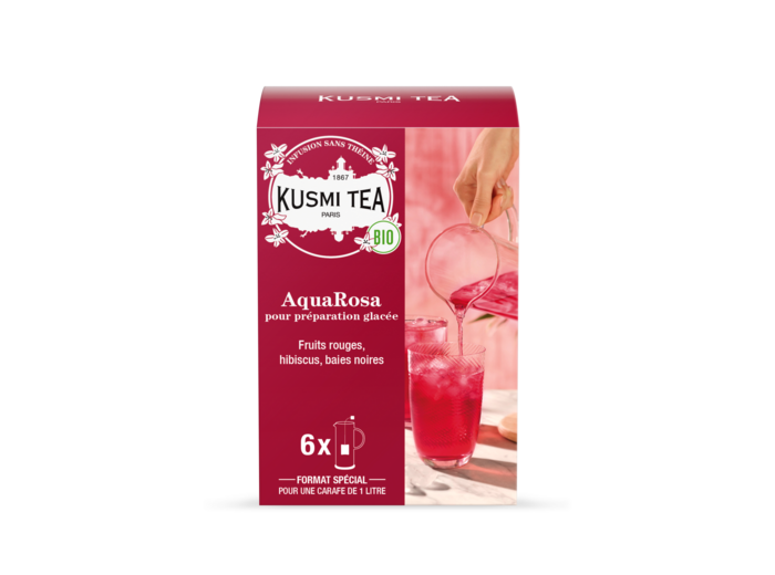 Infusions & Déthéinés AquaRosa Bio - Etui carton 6 grands sachets pour thé glacé - 48 gr