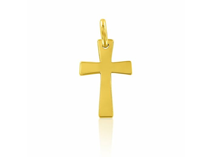 Pendentif Arthus Bertrand Croix Evasée 18 mm or jaune poli