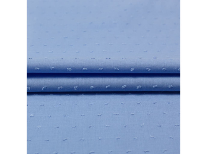 Sélection Coup de coudre - Tissu Voile de Coton Plumetis Uni Couleur Bleu Clair