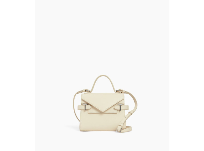 Petit sac à main double rabat Emilie en cuir grainé
