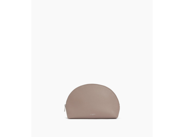 Trousse de toilette demi-lune en cuir grainé