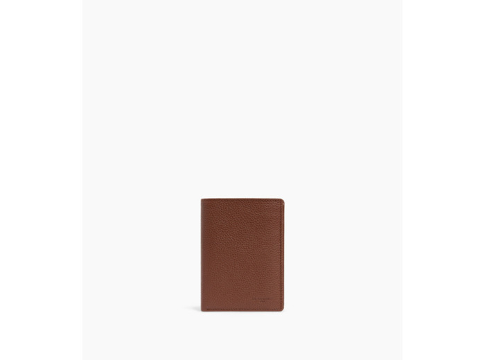 Portefeuille moyen modèle vertical zippé 2 volets Charles en cuir grainé