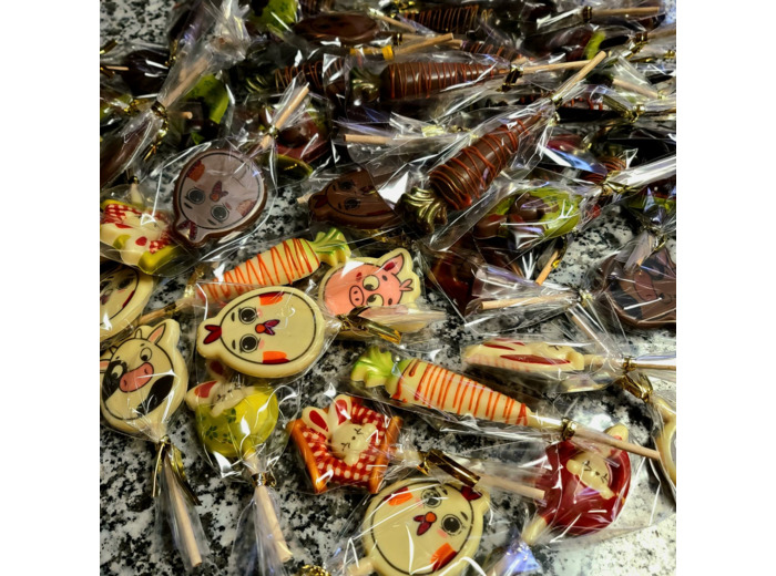 Sucette au chocolat de Pâques