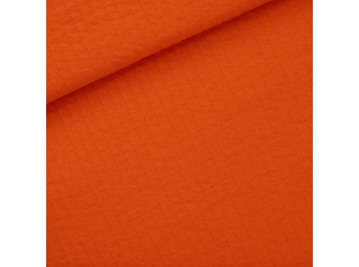 See You at Six - Tissu Maille Matelassé  Uni Rouge Flamme