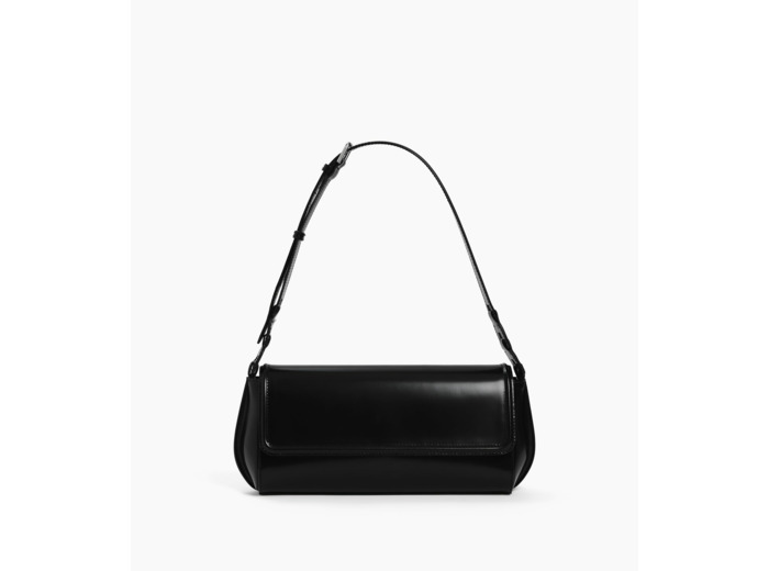 Sac porté épaule moyen modèle Solaise en cuir lisse effet box