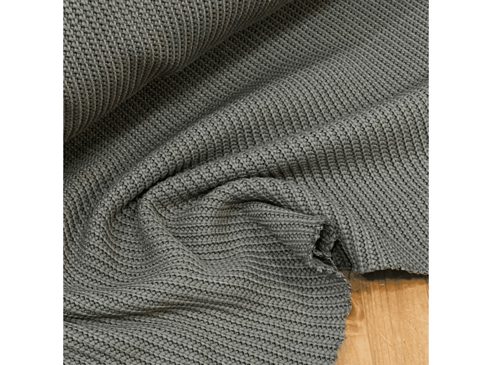 Sélection Coup de Coudre - Tissu Maille de Coton Gros Côtes Couleur Kaki