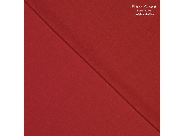 Fibre Mood - Tissu "Veronica" Mélange de Viscose et Lin Uni Couleur Rouge Corail