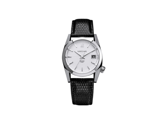 Montre March LA.B AM69 AUTOMATIQUE 36 MM - WHITE - Lézard Noir