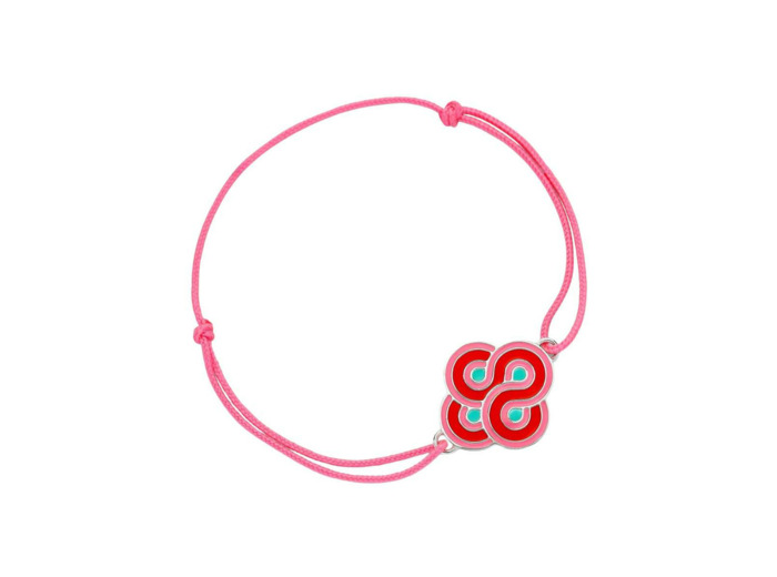 Bracelet sur cordon Arthus Bertrand Enlacé Rose en argent