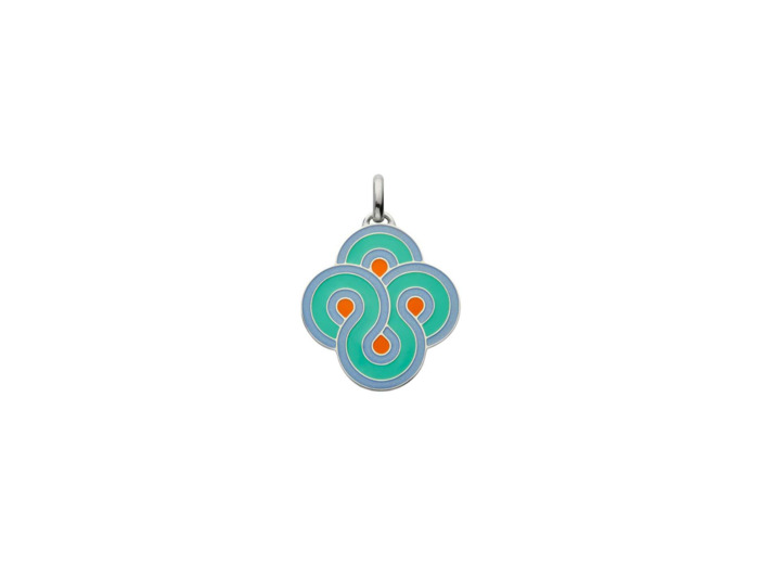 Pendentif Arthus Bertrand Enlacé Vert d'Eau en argent, 30 mm