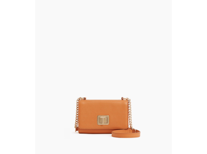 Mini sac bandoulière Eva en cuir grain caviar