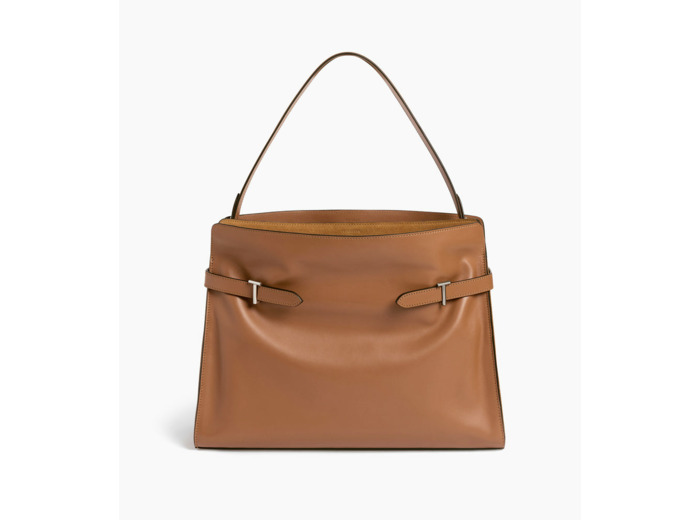 Sac porté épaule modèle maxi Emie en cuir lisse et nubuck
